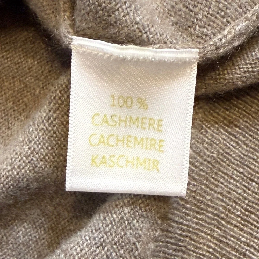 Reserve West Coast Patrick James 100% Cashmere V-Neck Sweater Mens 2XL Tan Brown